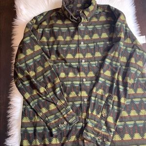 Woolrich Flannel Aztec southwestern  Button Up Size large cotton